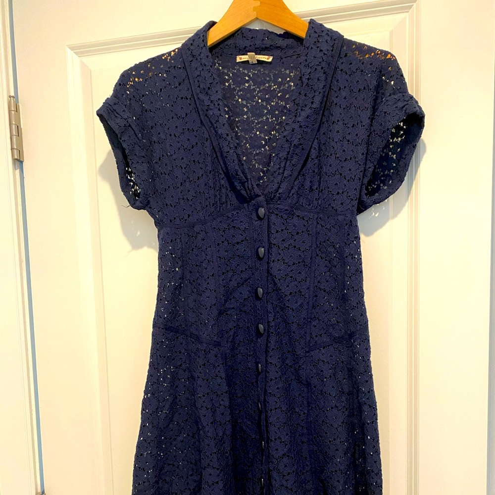 Eyelet tea length dress